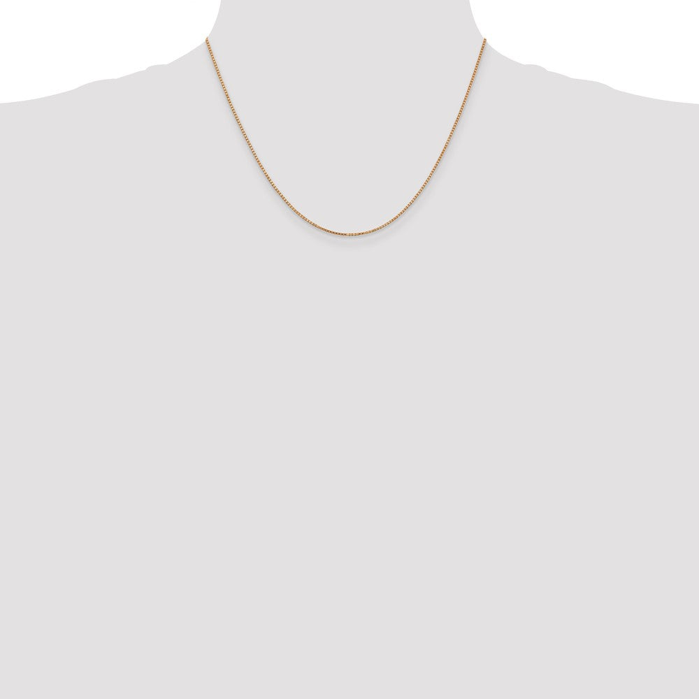 14K Rose Gold 18 inch 1.10mm Box Link with Lobster Clasp Chain