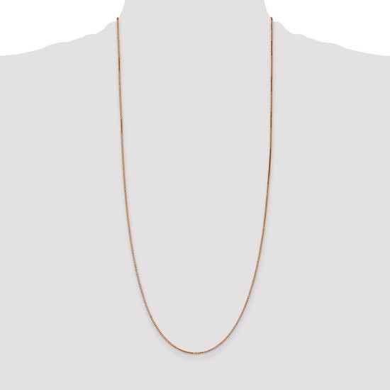 14K Rose Gold 30 inch 1.10mm Box Link with Lobster Clasp Chain