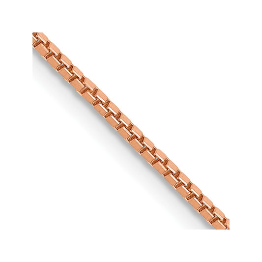 14K Rose Gold 18 inch 1.10mm Box Link with Lobster Clasp Chain