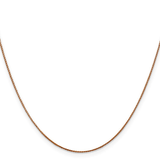 14K Rose Gold 18 inch .85mm Diamond-cut Spiga with Lobster Clasp Chain