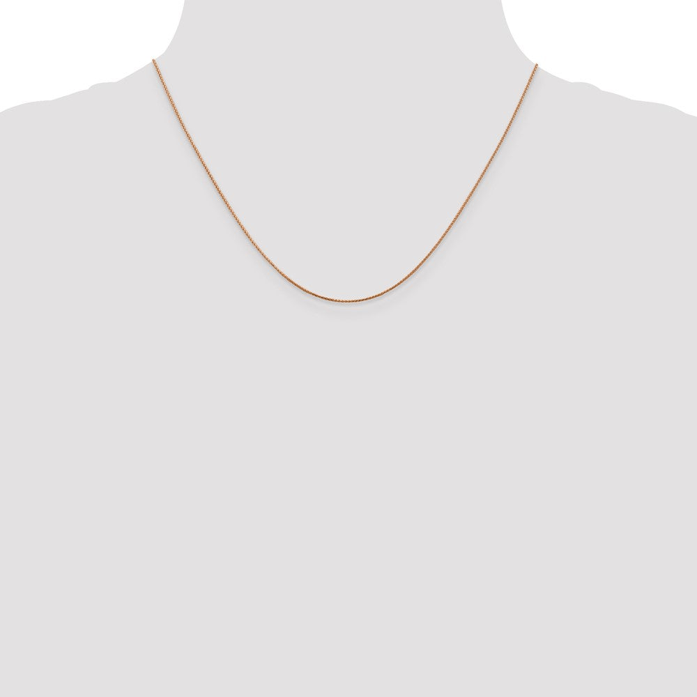 14K Rose Gold 18 inch .85mm Diamond-cut Spiga with Lobster Clasp Chain