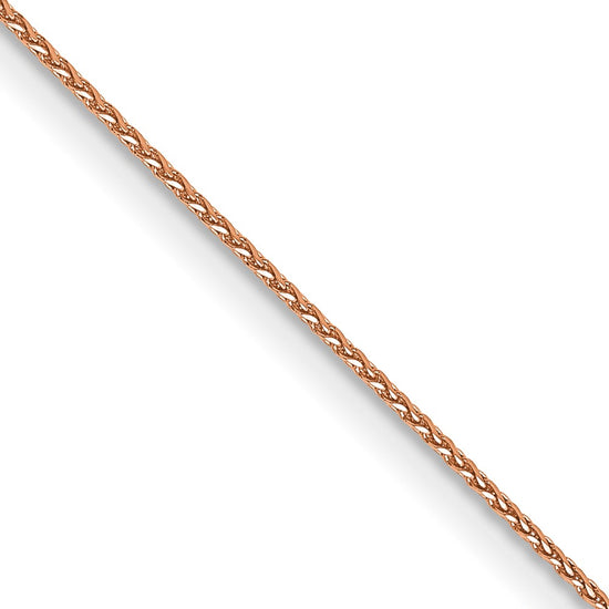 14K Rose Gold 18 inch .85mm Diamond-cut Spiga with Lobster Clasp Chain