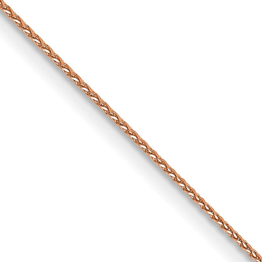 14K Rose Gold 18 inch .85mm Diamond-cut Spiga with Lobster Clasp Chain