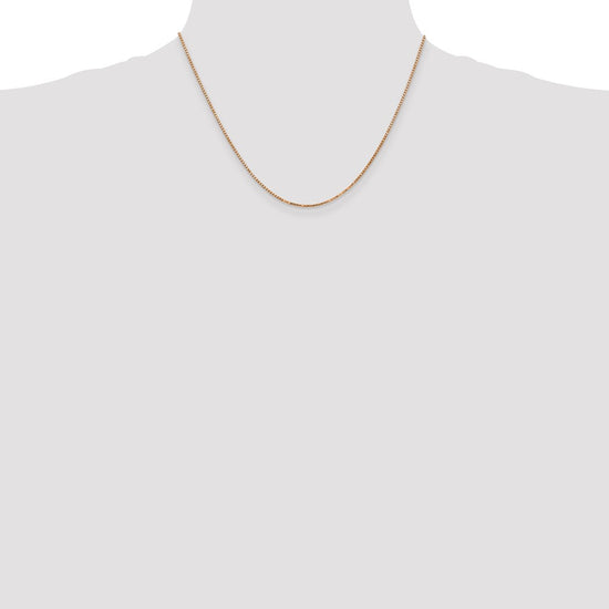 14K Rose Gold 18 inch 1.3mm Box Link with Lobster Clasp Chain