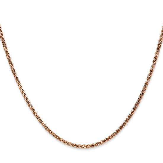 14K Rose Gold 20 inch 2.1mm Diamond-cut Spiga with Lobster Clasp Chain