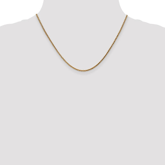 14K Rose Gold 18 inch 2.1mm Diamond-cut Spiga with Lobster Clasp Chain