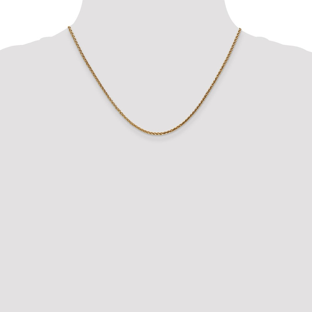 14K Rose Gold 18 inch 2.1mm Diamond-cut Spiga with Lobster Clasp Chain