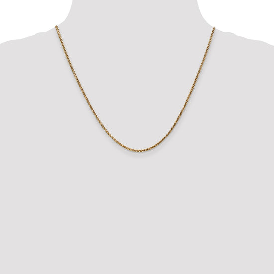 14K Rose Gold 20 inch 2.1mm Diamond-cut Spiga with Lobster Clasp Chain