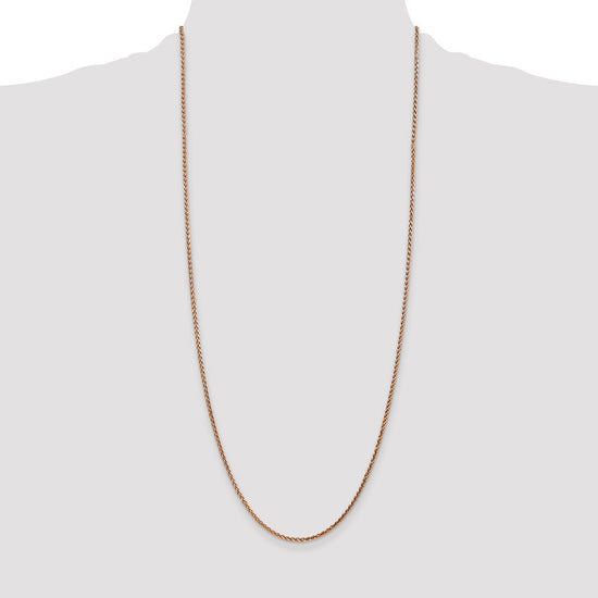 14K Rose Gold 30 inch 2.1mm Diamond-cut Spiga with Lobster Clasp Chain