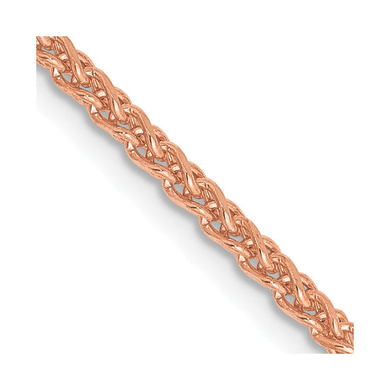 14K Rose Gold 16 inch 2.1mm Diamond-cut Spiga with Lobster Clasp Chain