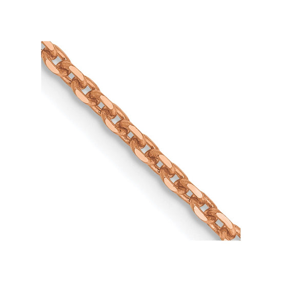 14K Rose Gold 18 inch 1.8mm Diamond-cut Cable with Lobster Clasp Chain