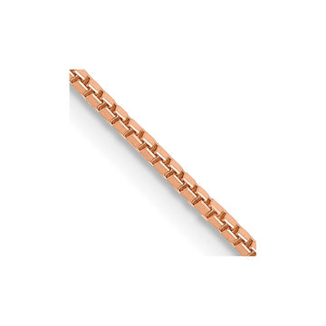 14K Rose Gold 22 inch 1mm Box Link with Lobster Clasp Chain