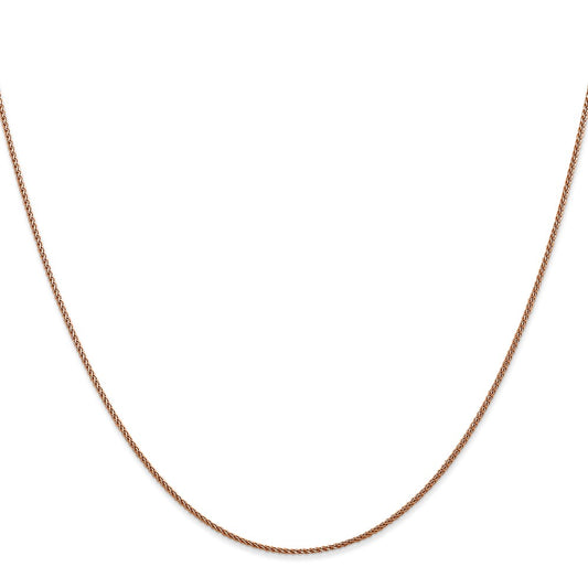 14K Rose Gold 20 inch 1.05mm Diamond-cut Spiga with Lobster Clasp Chain