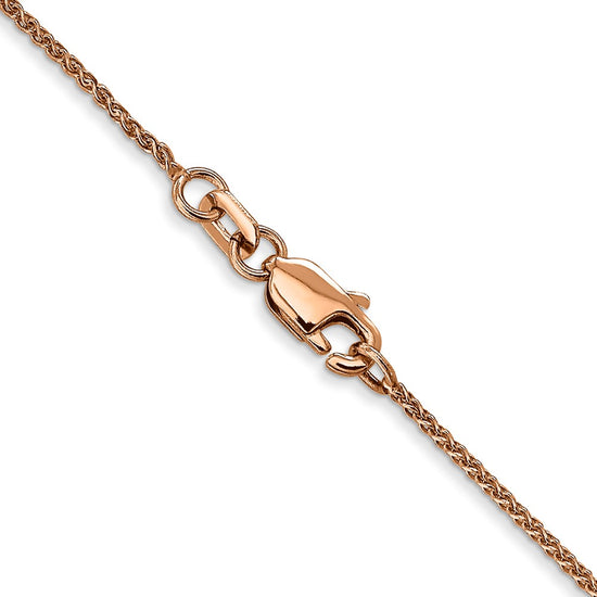 14K Rose Gold 30 inch 1.05mm Diamond-cut Spiga with Lobster Clasp Chain