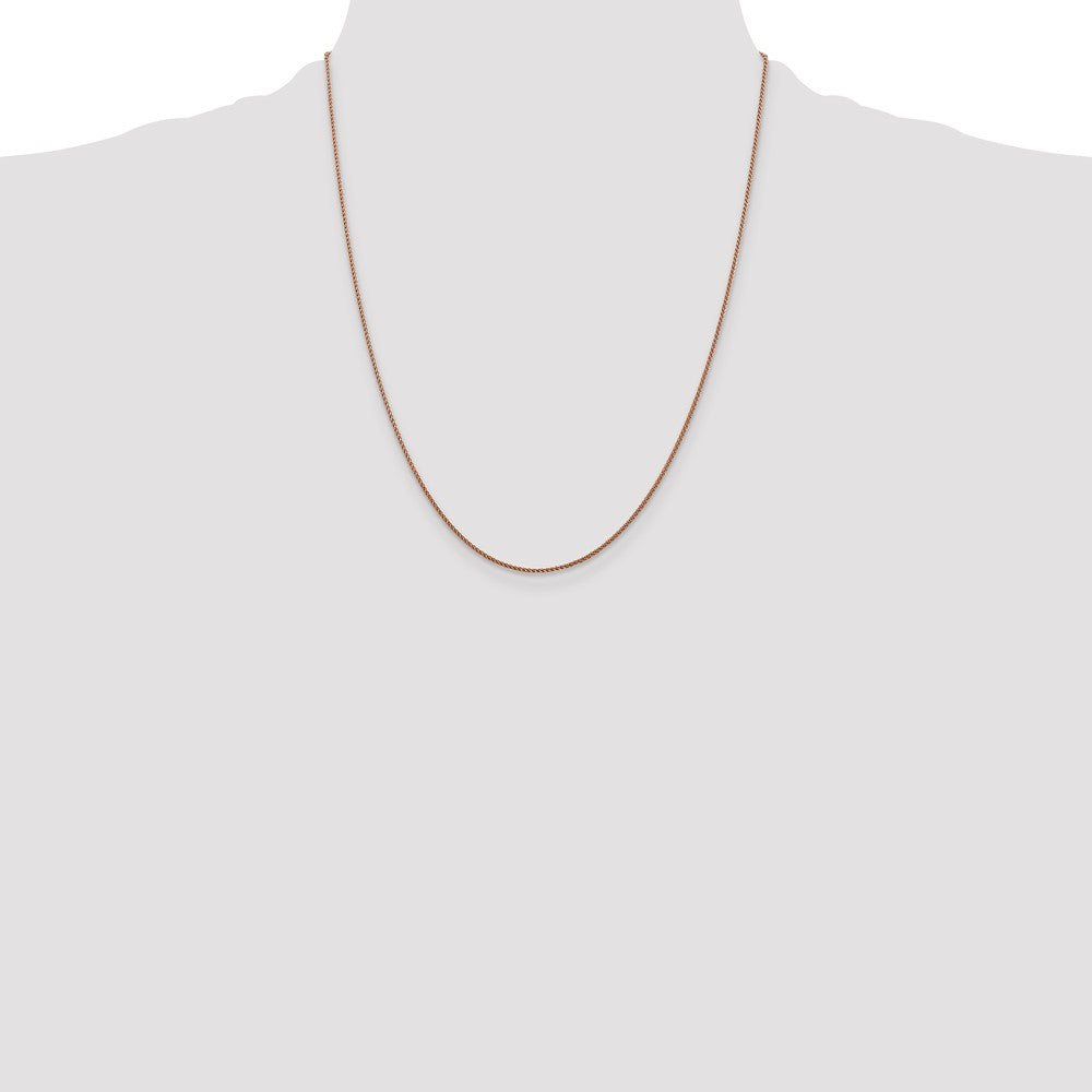 14K Rose Gold 22 inch 1.05mm Diamond-cut Spiga with Lobster Clasp Chain