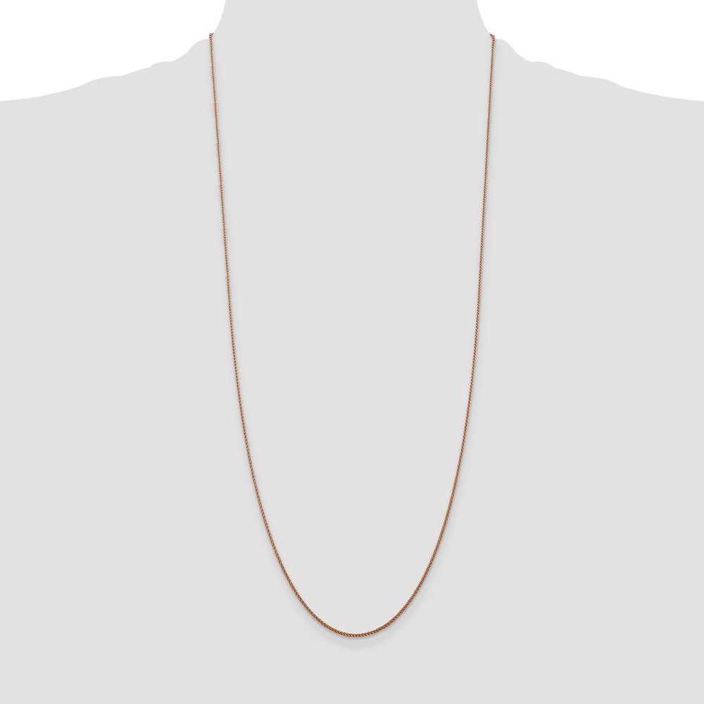14K Rose Gold 30 inch 1.05mm Diamond-cut Spiga with Lobster Clasp Chain