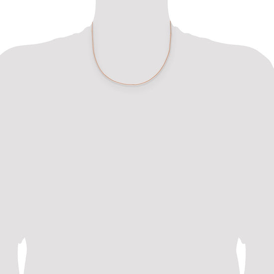 14K Rose Gold 18 inch 1mm Solid Polished Spiga with Lobster Clasp Chain