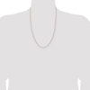 14K Rose Gold 24 inch 1mm Solid Polished Spiga with Lobster Clasp Chain