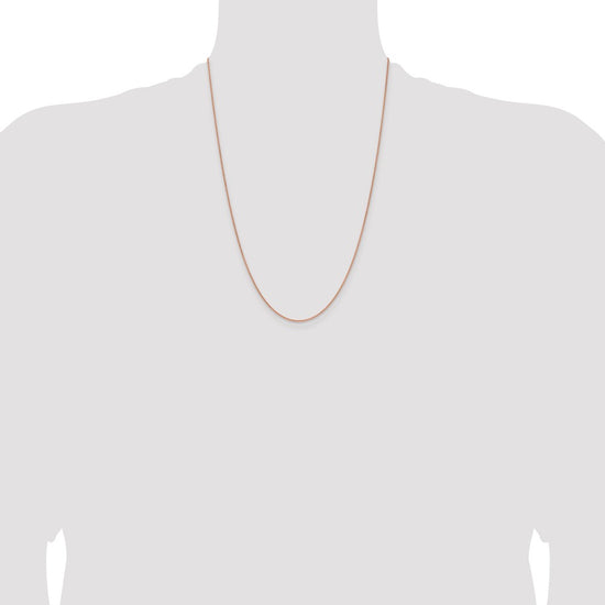 14K Rose Gold 24 inch 1.25mm Solid Polished Spiga with Lobster Clasp Chain