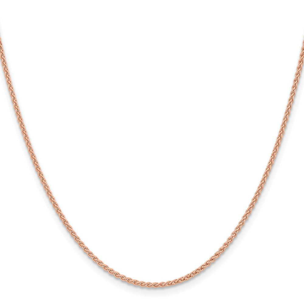 14K Rose Gold 16 inch 1.7mm Solid Polished Spiga with Lobster Clasp Chain