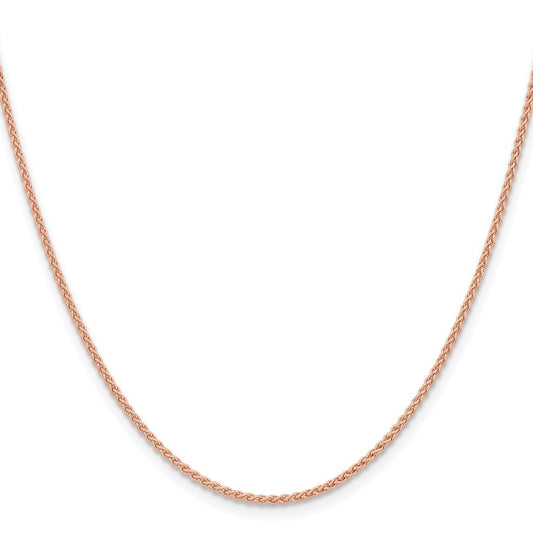 14K Rose Gold 16 inch 1.7mm Solid Polished Spiga with Lobster Clasp Chain