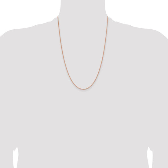 14K Rose Gold 24 inch 1.7mm Solid Polished Spiga with Lobster Clasp Chain