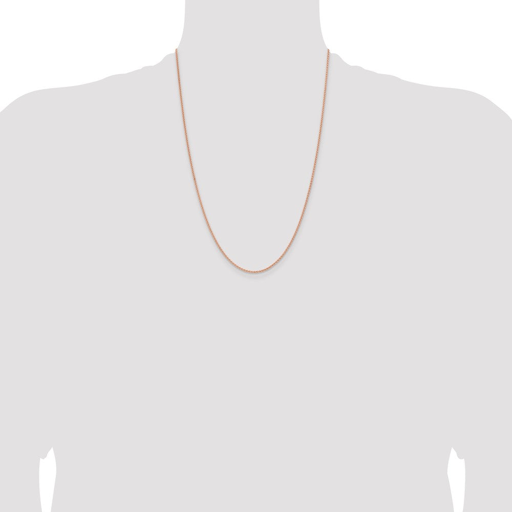 14K Rose Gold 24 inch 1.7mm Solid Polished Spiga with Lobster Clasp Chain