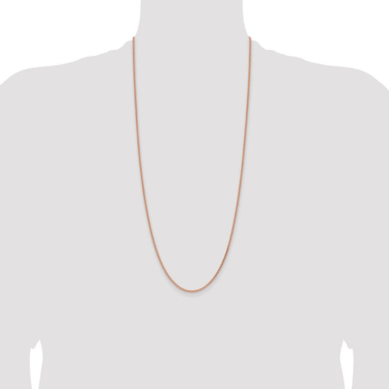 14K Rose Gold 30 inch 2.1mm Solid Polished Spiga with Lobster Clasp Chain