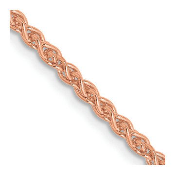 14K Rose Gold 30 inch 2.1mm Solid Polished Spiga with Lobster Clasp Chain