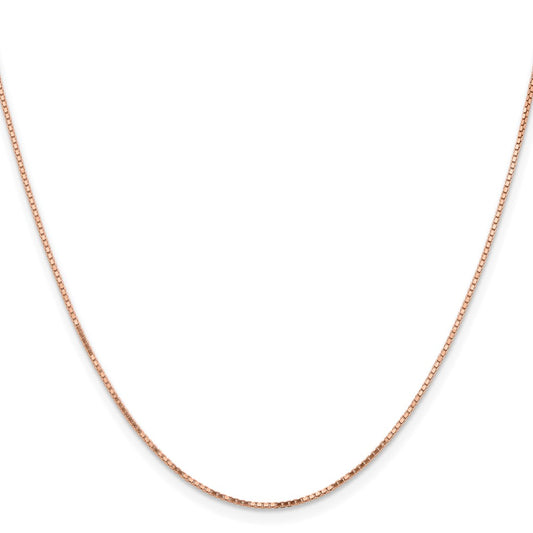 14K Rose Gold 22 inch .95mm Box Link with Lobster Clasp Chain