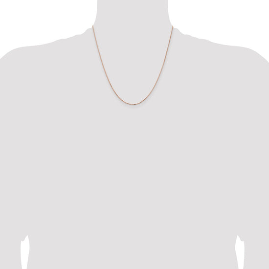 14K Rose Gold 20 inch .95mm Box Link with Lobster Clasp Chain