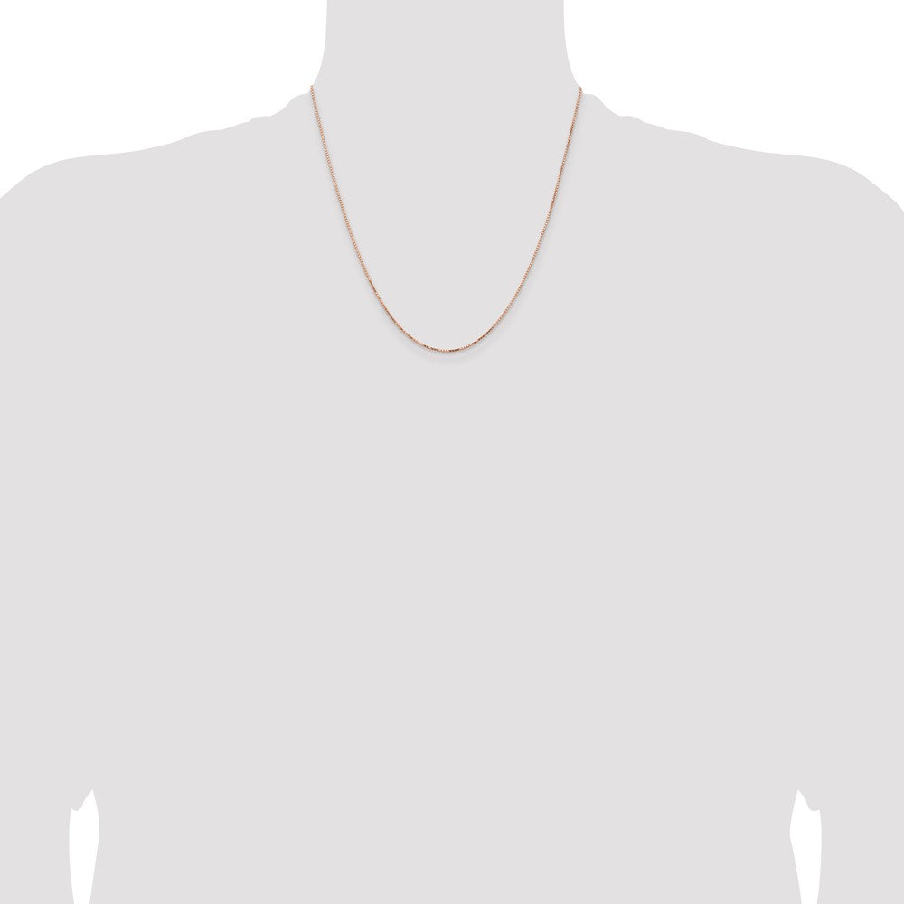 14K Rose Gold 20 inch .95mm Box Link with Lobster Clasp Chain