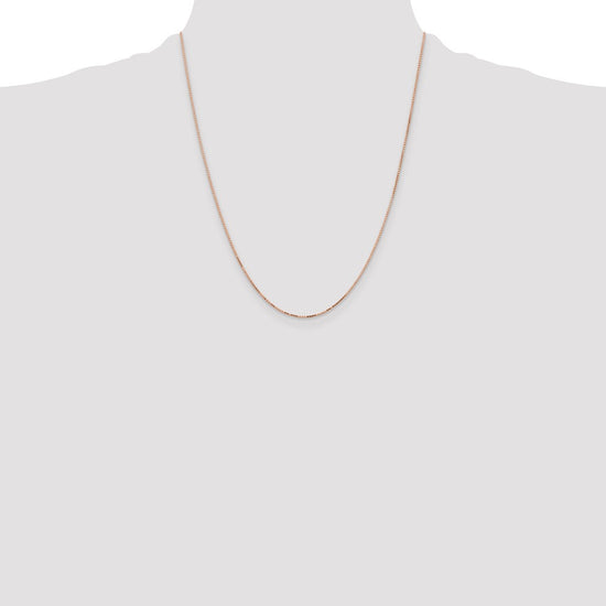 14K Rose Gold 22 inch .95mm Box Link with Lobster Clasp Chain