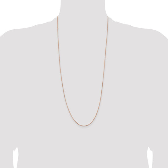 14K Rose Gold 30 inch .95mm Box Link with Lobster Clasp Chain