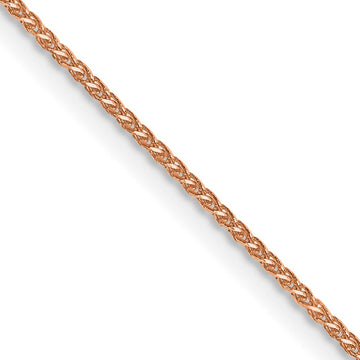14K Rose Gold 16 inch 1.05mm Diamond-cut Spiga with Lobster Clasp Chain