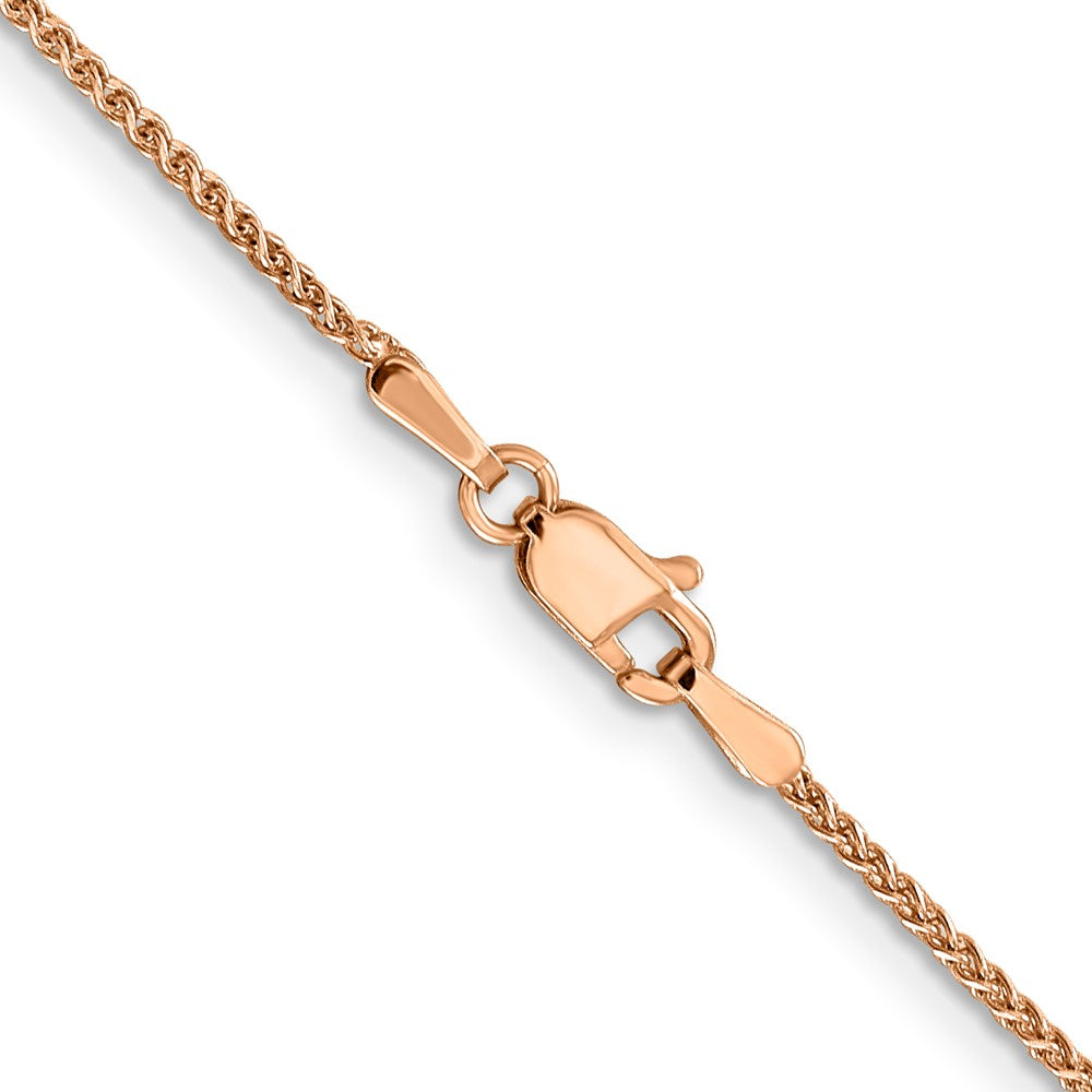 14K Rose Gold 22 inch 1.25mm Diamond-cut Spiga with Lobster Clasp Chain
