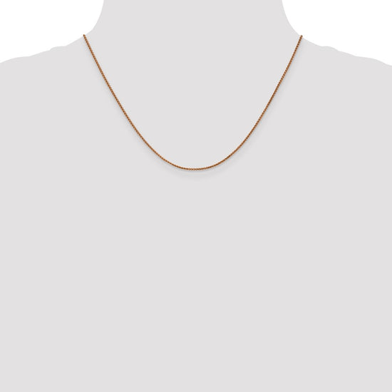 14K Rose Gold 18 inch 1.25mm Diamond-cut Spiga with Lobster Clasp Chain
