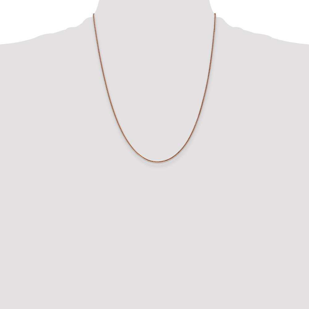 14K Rose Gold 22 inch 1.25mm Diamond-cut Spiga with Lobster Clasp Chain