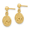 14k Polished Raphael Angel Disc Dangle Post Earrings