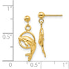 Gold Dolphin Dangle Post Earrings