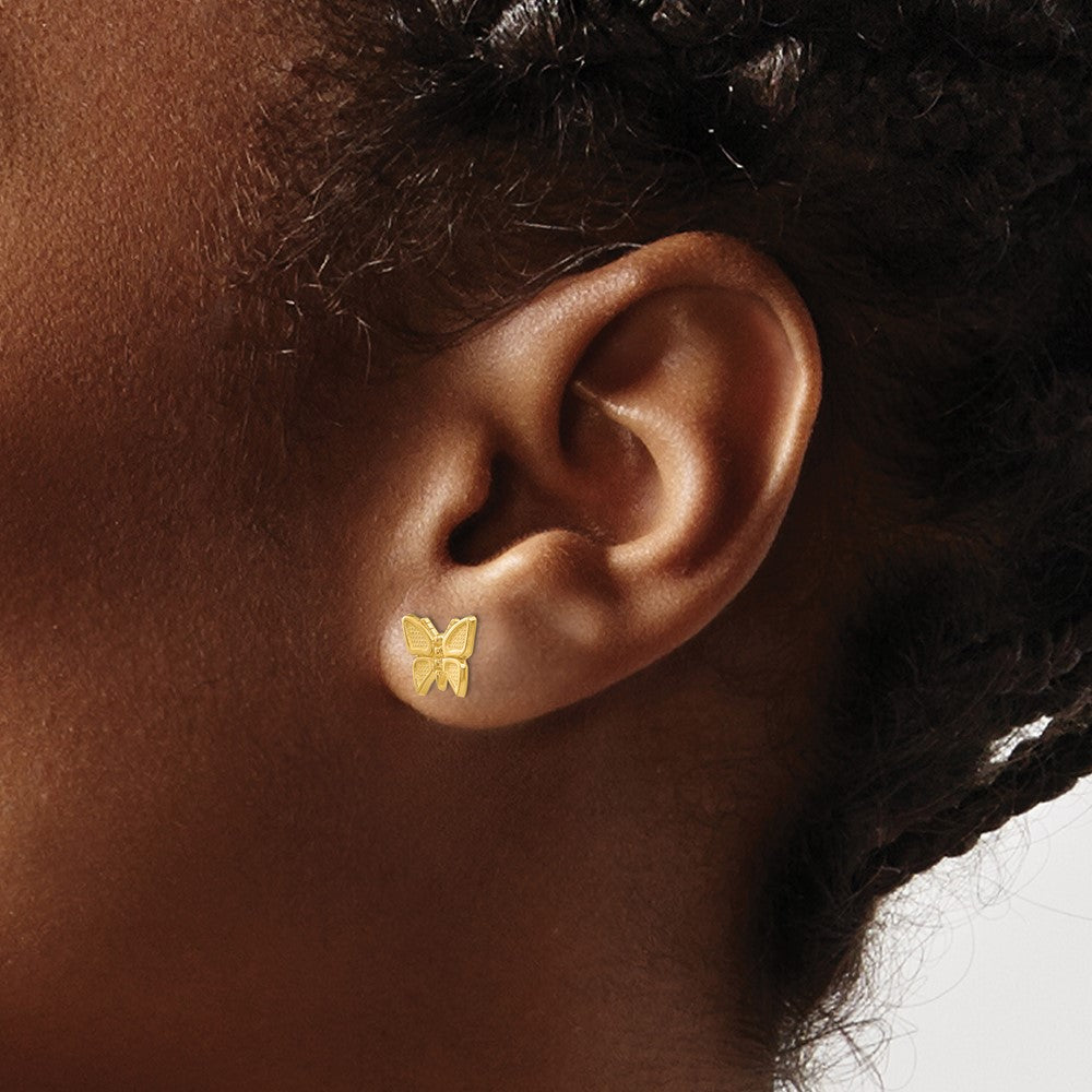 Gold Butterfly Post Earrings