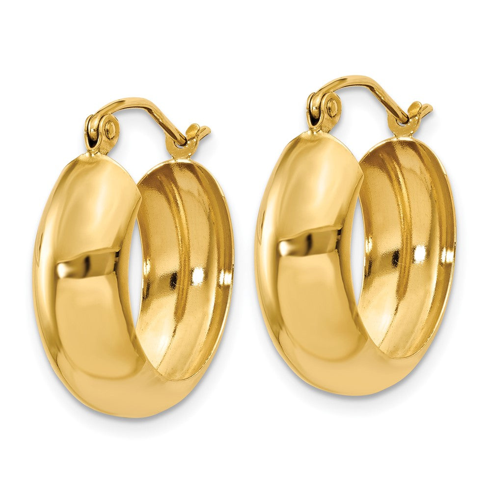 7mm Gold Polished Round Hoop Earrings