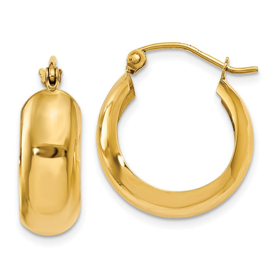 7mm Gold Polished Round Hoop Earrings