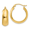 14K 7x21mm Polished Hoop Earrings