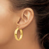 14K 7x33mm Polished Hoop Earrings