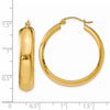 14K 7x33mm Polished Hoop Earrings
