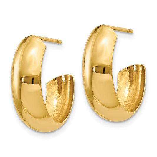 Gold Post J-hoop Earrings