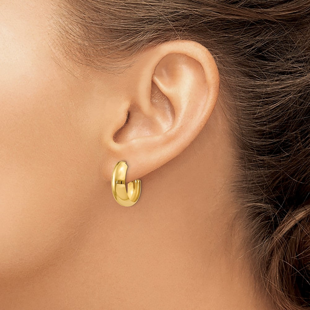 Gold Post J-hoop Earrings
