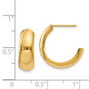 14k 6.5x24mm Polished J-Hoop Post Earrings