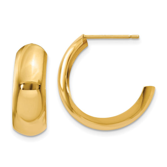 Gold Post J-hoop Earrings